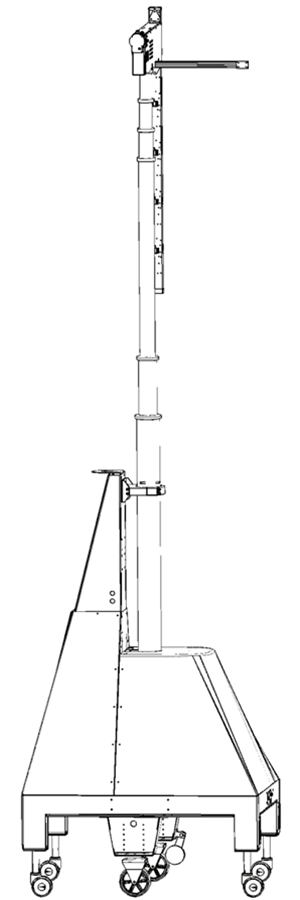 Technical line drawing of Barcode Bully, side view